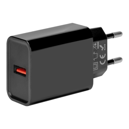 OBAL:ME Cestovní Nabíječka USB-A 18W Black, 18W1UBL