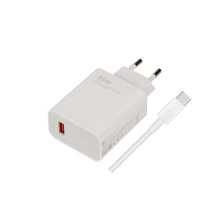 Xiaomi MDY-11-EZ USB-A 33W Cestovní Nabíječka + USB-C kabel White (Bulk), 57983116277