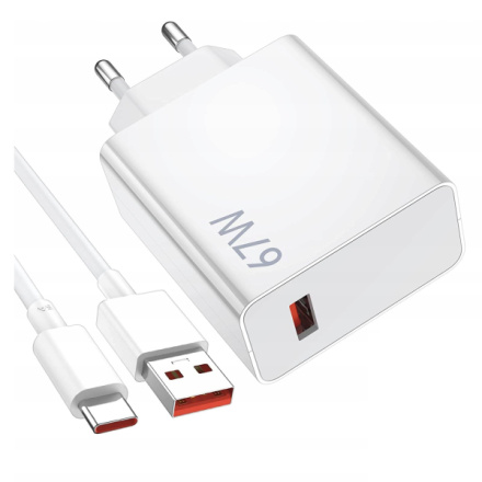 Xiaomi MDY-14-EW USB-A 67W Cestovní Nabíječka + USB-C 6A Datový Kabel White (Bulk), 57983119793