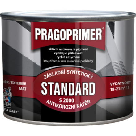 Pragoprimer Standard S2000 základní barva na kov, 0840 červenohnědá, 350 ml