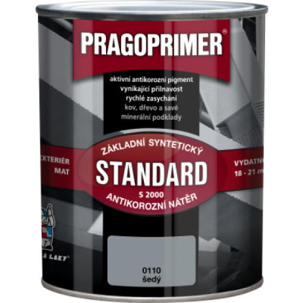Pragoprimer Standard S2000 základní barva na kov, 0110 šedá, 600 ml