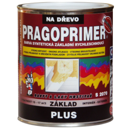 Pragoprimer Plus S 2070 základní barva na dřevo, 0100 bílá, 600 ml