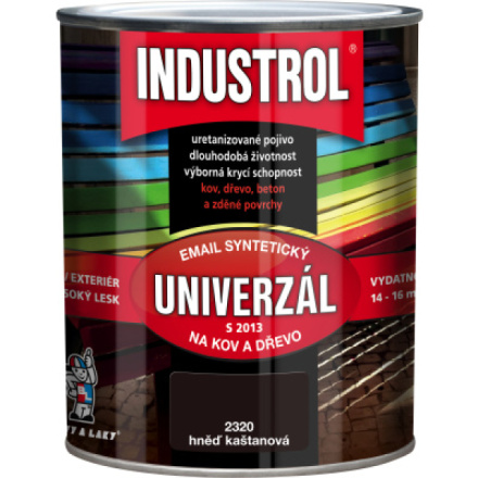 Industrol S2013 univerzál lesk vrchní barva na kov a dřevo, 2880 kaštanově hnědá, 600 ml