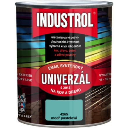 Industrol S2013 univerzál lesk vrchní barva na kov a dřevo, 4265 modř pastelová, 750 ml