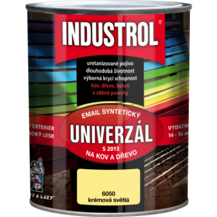 Industrol S2013 univerzál lesk vrchní barva na kov a dřevo, 6050 světle krémová, 750 ml