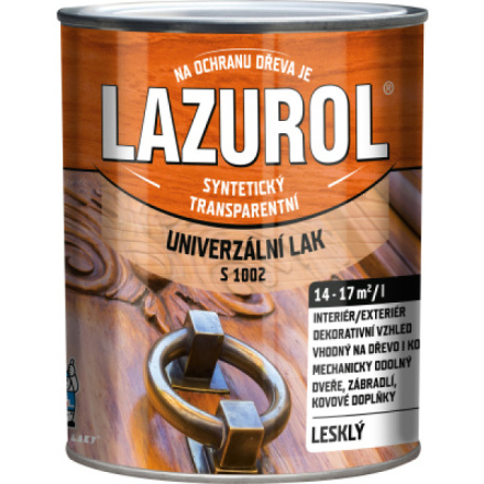 Lazurol S1002 lesk, lak na kov a dřevo, bezbarvý, 750 ml