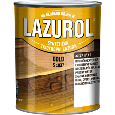 Lazurol Gold S1037 silnovrstvá lazura na dřevo T000 bezbarvá, 750 ml