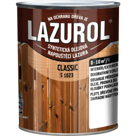 Lazurol Classic S1023 tenkovrstvá lazura na dřevo s obsahem olejů, 0025 sipo, 750 ml