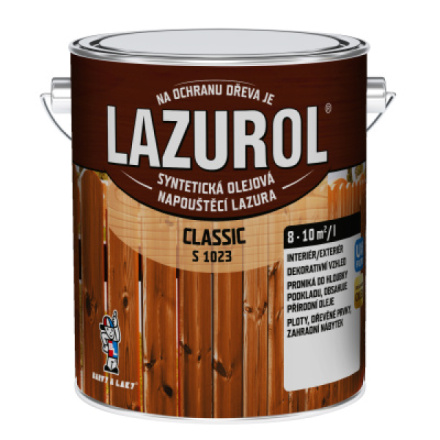 Lazurol Classic S1023 tenkovrstvá lazura na dřevo s obsahem olejů, 0060 pinie, 2,5 l