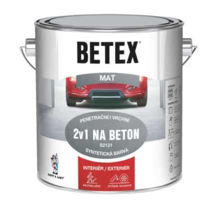 Betex  S2131 2v1 základní i vrchní barva na beton 0840 červenohnědá, 2 kg