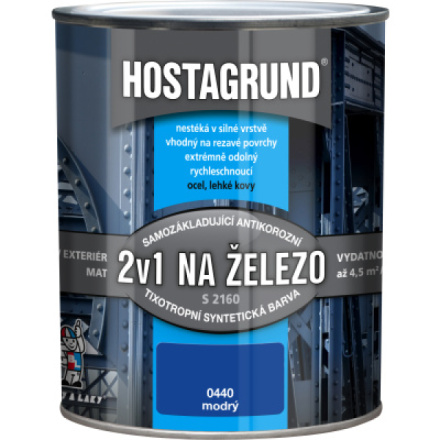 Hostagrund 2v1 S2160 základní i vrchní barva na kov, 0440 modrá, 600 ml