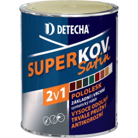 Detecha Superkov Satin 2v1 základní i vrchní barva na kov, pololesk, Ral 7016 šedý antracid, 800 g