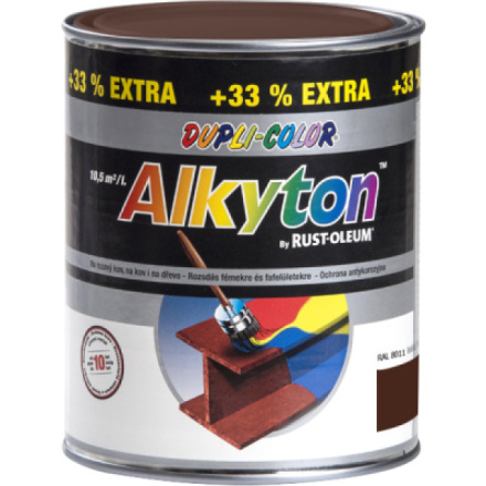 Dupli-Color Alkyton Lesk, samozákladová barva na rez, Ral 8011 oříšková hněď, 1 l
