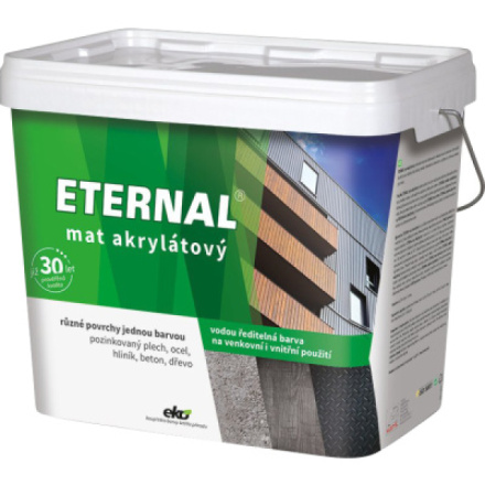 Eternal mat akrylátový univerzální barva na dřevo kov beton, 02 světle šedá, 10 kg