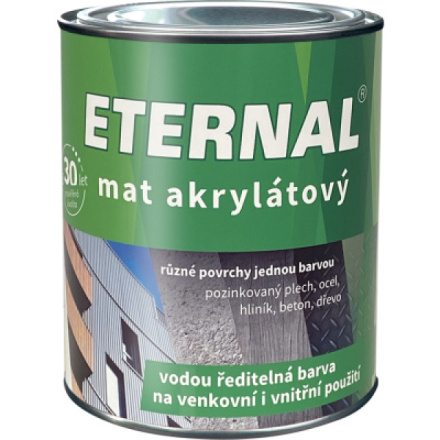 Eternal mat akrylátový univerzální barva na dřevo kov beton, 06 zelená, 700 g