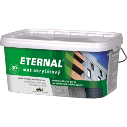 Eternal mat akrylátový univerzální barva na dřevo kov beton, 07 červenohnědá, 2,8 kg