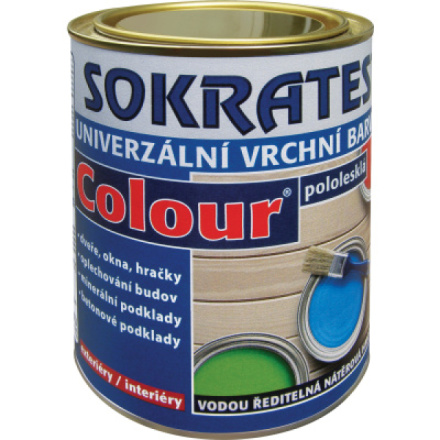 Sokrates Colour pololesk univerzální vrchní barva na dřevo a kov, 0220 světle hnědá, 0,7 kg