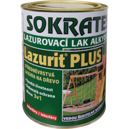 Sokrates Lazurit Plus středněvrstvá lazura na dřevo, ořech, 0,7 kg