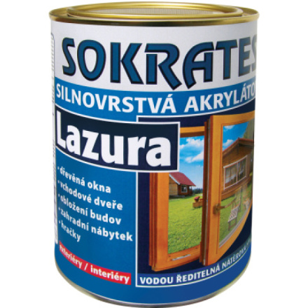 Sokrates Lazura silnovrstvá lazura na dřevo, teak, 0,7 kg