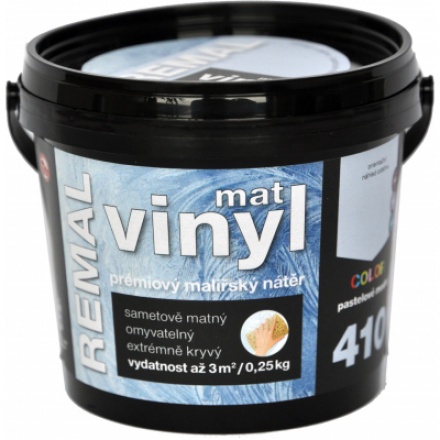 REMAL Vinyl Color mat omyvatelná barva na zeď, 410 pastelově modrá, 250 g