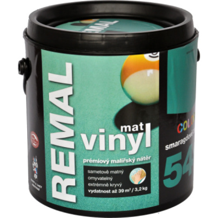 REMAL Vinyl Color mat omyvatelná barva na zeď, 540 smaragdově zelená, 3,2 kg