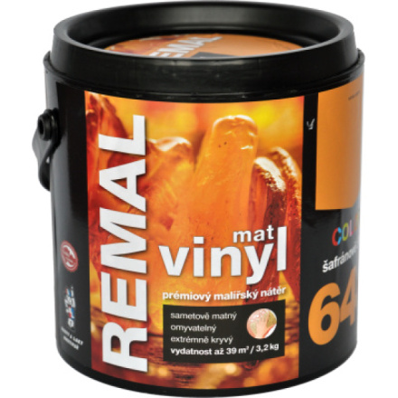 REMAL Vinyl Color mat omyvatelná barva na zeď, 640 šafránově žlutá, 3,2 kg