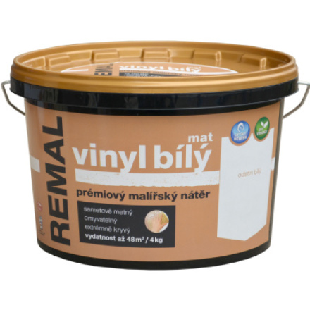 REMAL Vinyl bílý mat omyvatelná barva na zeď 4 kg