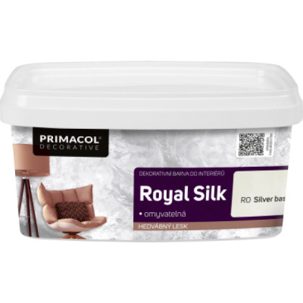 Primacol Decorative Royal Silk omyvatelná dekorativní barva s leskem, R0 báze stříbrná
