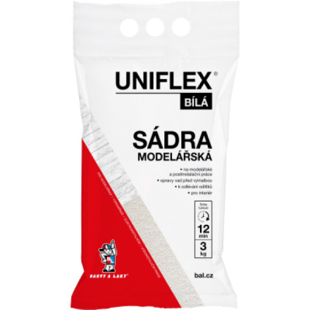 Uniflex sádra bílá, modelářská, 3 kg