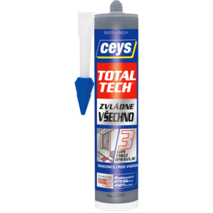 Ceys Total Tech univerzální lepidlo a tmel, šedý, 290 ml