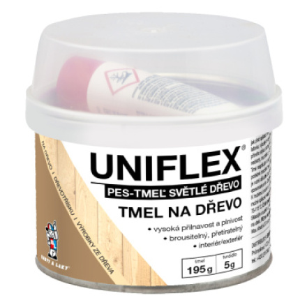 Uniflex PES-TMEL dřevo, tmel na dřevo, světlé dřevo, 200 g