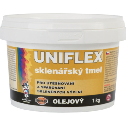 Uniflex olejový sklenářský tmel, přetíratelný, 1 kg