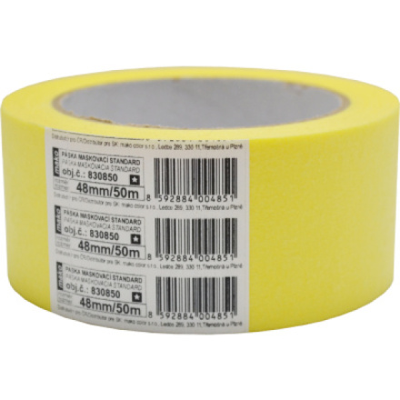 Mako Basic lepicí páska zakrývací hladký krep, 3 dny, do 60 °C, 48 mm × 50 m