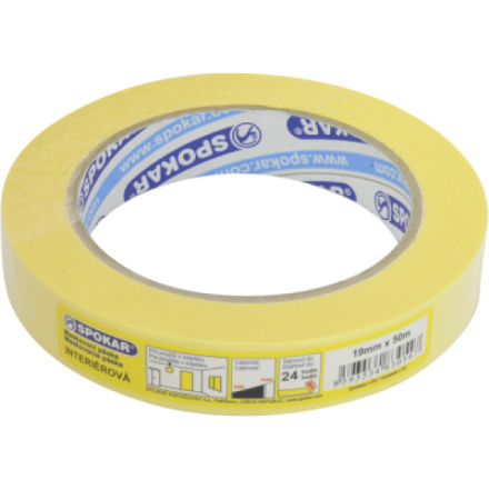 Spokar papírová zakrývací páska, 1 den, do 60 °C, rozměry 19 mm × 50 m