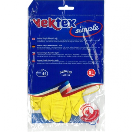 Balhome Vektex latexové úklidové rukavice žluté, XL