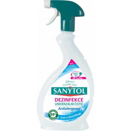 Sanytol dezinfekční univerzální čistič s rozprašovačem, antialergenní, 500 ml