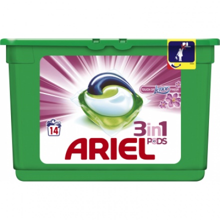Ariel Touch of Lenor Fresh 3v1 kapsle na praní, 14 praní