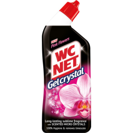 WC NET Gel Crystal Pink Flower WC gel čistič, 750 ml