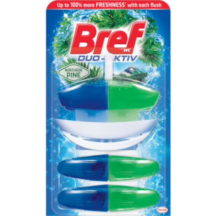 Bref Duo-Aktiv Northern Pine tekutý WC blok + náhradní náplně, 3 x 50 ml