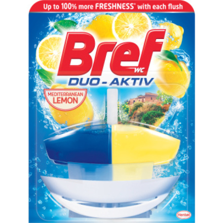 Bref Duo Aktiv Lemon, tekutý WC blok, citrón, 50 ml