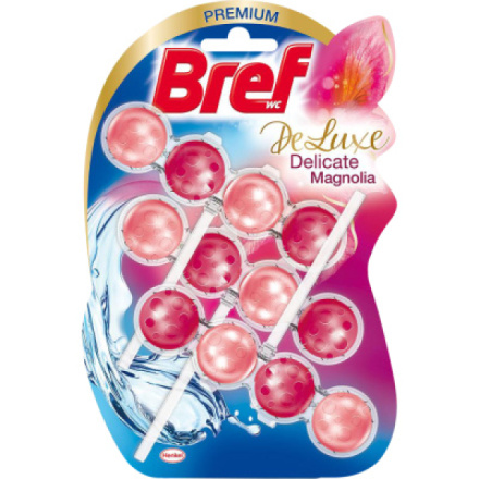 Bref DeLuxe Delicate Magnolia WC blok v kuličkách, 3× 50 g