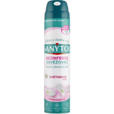 Sanytol dezinfekční osvěžovač vzduchu na povrchy a textil, květy, 300 ml