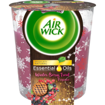Air Wick Essential Oils vůně zimního ovoce vonná svíčka, 105 g