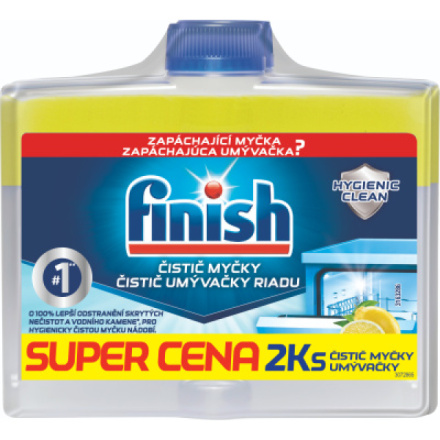 Finish Lemon čistič myčky duopack, 2× 250 ml