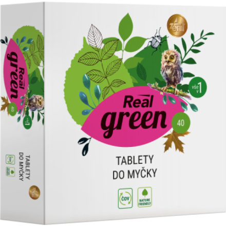 Real Green Clean tablety do myčky, 40 ks