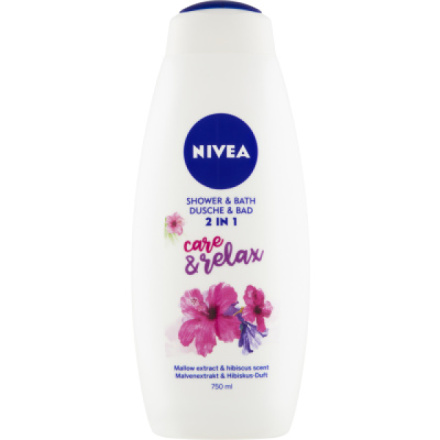 Nivea Care & Relax sprchový gel & pěna do koupele, 750 ml