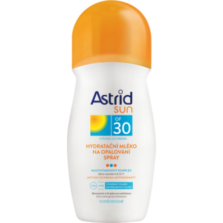 Astrid Sun OF 30 hydratační mléko na opalování ve spreji, 200 ml