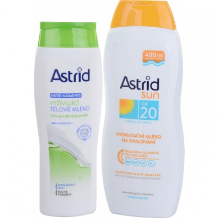 Astrid Sun OF 20 hydratační mléko na opalování, 400 ml + Astrid tělové mléko, 250 ml