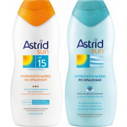 Astrid Sun OF 15 hydratační mléko na opalování, 200 ml + mléko po opalování, 200 ml