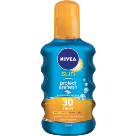 Nivea Sun Protect & refresh OF 30 neviditelný sprej na opalování, 200 ml